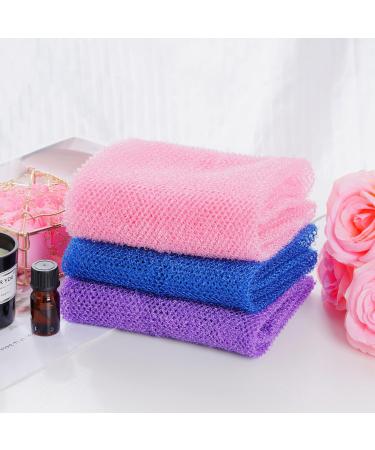 African Exfoliating Net 3-Piece Set - Long Body Scrubber for Daily Shower Exfoliation - 31.5 x 11.8 Inch Multicolor A - Buy Online on GoSupps.com