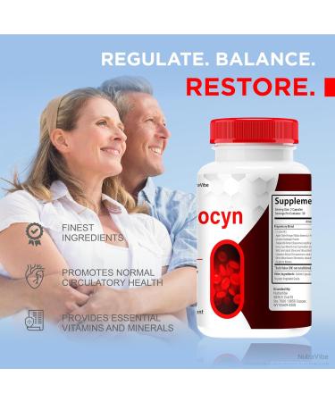 NutraVibe Glucocyn - Official Glucocyn Pills All-Natural Formula to Support Healthy Circulation and Overall Well-Being Premium Glucocyn Pastillas Review (60 Capsules) - Buy Online on GoSupps.com