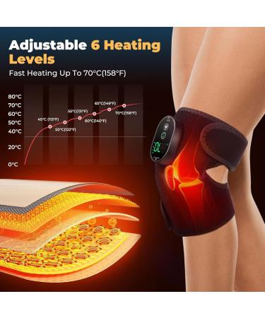 Heated Knee Brace Cordless Knee Brace Warmer with 6 Heating Levels Electric Heating Pad for Knee Shoulder Elbow Black 1 Pack Dark Black 1 Pack - Buy Online on GoSupps.com