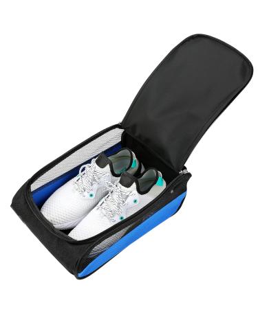 LINGSFIRE Golf Shoe Bag, Zippered Golf Shoes Storage Bag Breathable Golf Shoes Travel Bag for Men Women with Top-handle Shoe Storage Bags for Travel, Golf Party or Gym Shoes Storage Blue