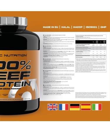 Scitec Nutrition 100% Beef Protein Flavored Protein Drink Powder Lactose Free Sugar Free Gluten Free 1.8 kg Almond Chocolate - Buy Online on GoSupps.com