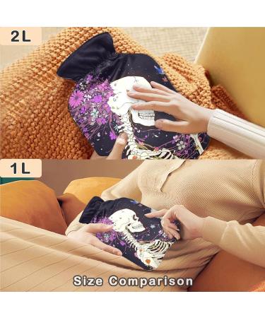 Naanle Skull Hot Water Bottle - 1L Transparent Heat Bottle for Bed & Hand Warmers | Pain Relief & Cold Therapy Solution for Winter - Buy Online on GoSupps.com