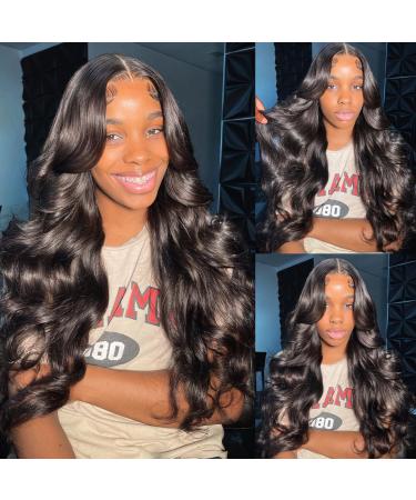 Mewill Lace Front Wigs Human Hair Body Wave Wigs for Black Women Human Hair Glueless 180% Density 13x4 Hd Lace Frontal Wig pre Plucked Human Hair with Baby Hair Natural Color 26 Inch