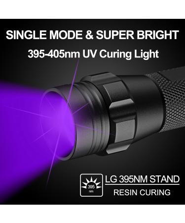ULTRAFIRE UV Torch 395-405nm Blacklight Ultraviolet Light Single Mode Zoomable UV Flashlight for Pet Stains Urine Resin Curing Currency Scorpion - Buy Online on GoSupps.com