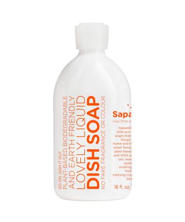 Sapadilla Grapefruit + Bergamot Biodegradable Liquid Dish Soap, 16 Ounce, (Pack of 1) Grapefruit + Bergamot 1 Pack