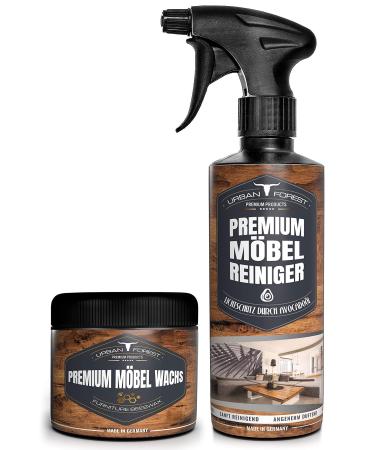 Furniture care savings cleaning & care for furniture & surfaces such as wood plastic artificial leather natural stones artificial stones leather from urban forest (savings set wax 250ml + cleaner 500ml) savings set wax + cleaner
