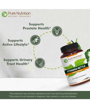 Pure Nutrition Stinging Nettle 20:1 Extract 10000mg Strength | 120 Veg Caps | 4 Months Supply | Once Daily - Buy Online on GoSupps.com