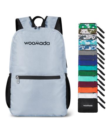 WOOMADA 17L Ultra Lightweight Packable Durable Waterproof Travel Hiking Backpack Daypack for Men Women Kids Light Grey2