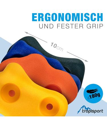 Tropisport Climbing Handles Set - 20 Colorful Stones for Climbing Wall | 200kg Resilient Boulder Holds with Assembly Accessories - International Shipping Available - Buy Online on GoSupps.com