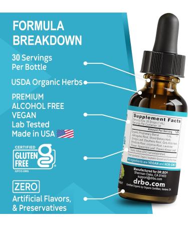 Adrenal Support Supplements Liquid Drops - Organic Adrenal and Focus Supplement Cortisol Manager Adaptogen Adults Ginkgo Biloba for Kids Calm - Natural Brain and Memory Fatigue Stress Attention 1oz - Buy Online on GoSupps.com
