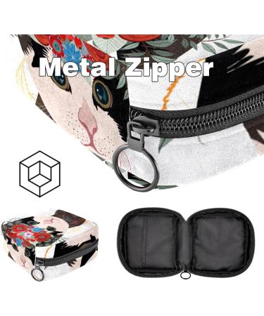 Artistic Cat Binding-Up Bags for Women | Portable Menstrual Pad & Tampon Holders | Stylish Storage Solutions for School & Office - Buy Online on GoSupps.com