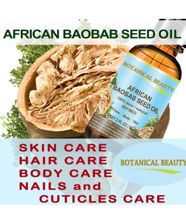 Botanical Beauty BAOBAB SEED OIL 100% Pure Natural Refined Cold-Pressed Carrier Oil 0.5 Fl oz 15 ml For Face Skin Body Hair Lip Nails Rich in Vitamin C - Buy Online on GoSupps.com