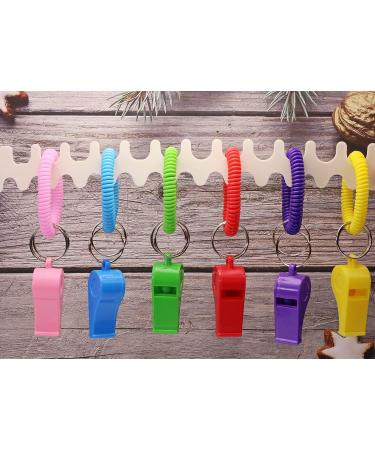 Set of 6 Loud Clear Plastic Sport Whistles with Bracelet - Ideal for Coaches, Referees, School, Soccer, Parties, and Emergencies - Buy Online on GoSupps.com