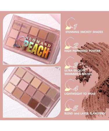 Ucanbe 15-Color Eyeshadow Palette - Matt & Waterproof Multi-Color Makeup - Long-Lasting Pigmentation (Peach) - Buy Online on GoSupps.com