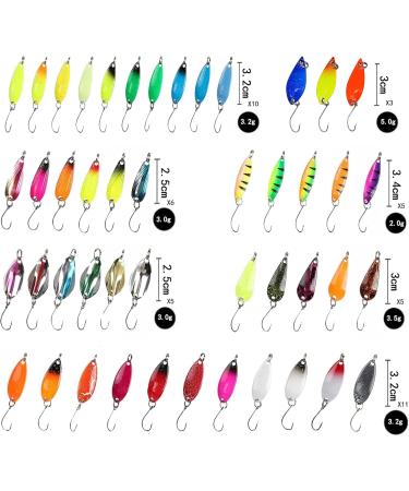 46-Piece Fishing Trout Spoon Set | Spinner Bait & Accessories for Trout Perch Salmon & Pike Fishing - Buy Online on GoSupps.com