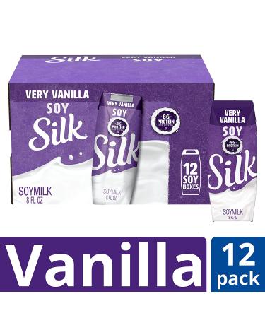 Silk Shelf-Stable Soy Milk Singles Very Vanilla 8 oz, Pack of 12 - Dairy-Free, Vegan, Non-GMO Project Verified - Buy Online on GoSupps.com