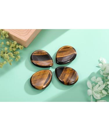 Tiger's Eye Gemstone Carved Thumb Worry Stone for Anxiety Relief - Buy Online on GoSupps.com