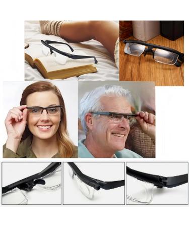Adjustable Focus Reading Glasses -6BIS+3 | Myopia Correction Unisex Dial Adjustable | Includes Suede Cloth - Buy Online on GoSupps.com