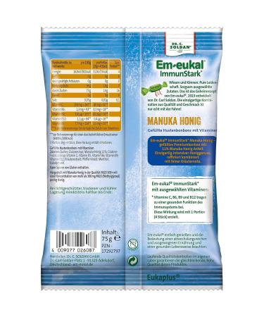 EM-eukal Manuka Honey Coughing Candy - 20x75g Patch with Exquisite Manuka Honey & Vitamins | Buy Internationally - Buy Online on GoSupps.com
