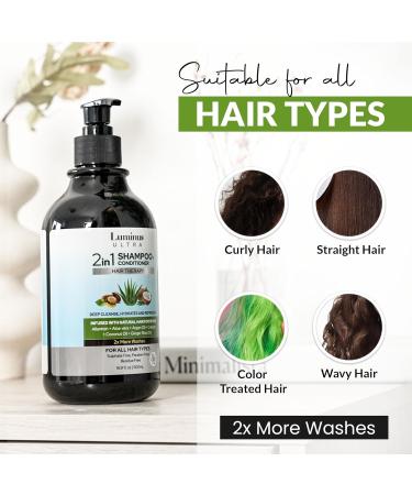 Buy 2 in 1 Shampoo and Conditioner - Clarifying Natural Formula Sulfate Free for Men & Women | 16.9 FL Oz - International Shipping Available - Buy Online on GoSupps.com