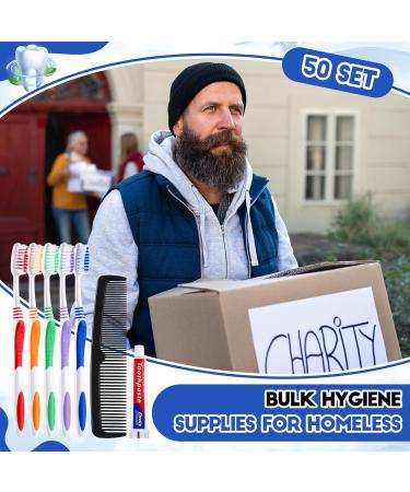 50 Pack Disposable Travel Toothbrushes with Toothpaste & Comb - Ideal for Hotels Nursing Homes and Charities - Buy Online on GoSupps.com