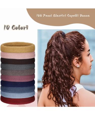 DAWOOWF 100 Pieces Women Hair Elastics No-Metal Hair Elastics Perfect for Women & Girls(10 Colors) - Buy Online on GoSupps.com