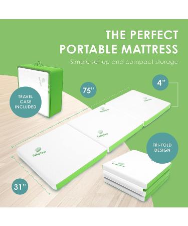 Cushy Form 4 Inch Foldable Foam Floor Mattress for Camping and Travel - Portable Bed for Adults & Kids - College Dorm Room Essentials - Buy Online on GoSupps.com