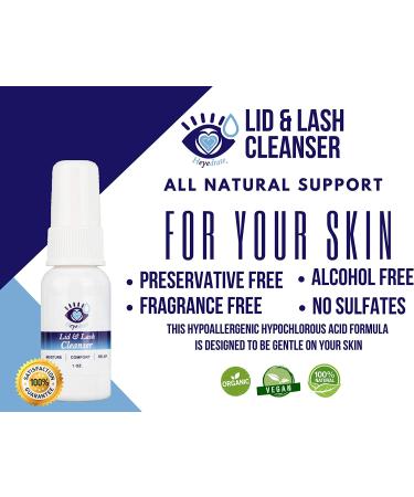 Eye Love Heyedrate Lid and Lash Cleanser - Hypochlorous Acid Eyelid Cleansing Spray for Eye Irritation and Relief - 1oz - Buy Online on GoSupps.com