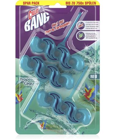 Cillit Bang 6in1 Toilet Cleaner - Turquoise Tropical Lagoon | Fresh & Clean Toilet with Every Flush | 3-Pack - Buy Online on GoSupps.com
