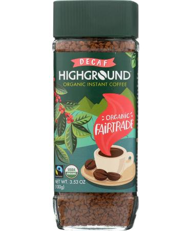 Highground Organic Instant Decaf Coffee, 3.53 Ounce Decaf Coffee 3.53 Ounce (Pack of 1)
