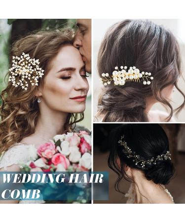 Elegant Wedding Hair Comb Set with Faux Pearl and Crystal Accents - 44 Pieces - Buy Online on GoSupps.com