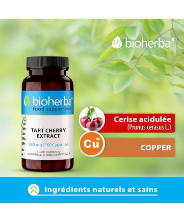 Cerise de Montmorency 100 G lules de 380 mg | Extrait de cerise acidul e par BIOHERBA - Buy Online on GoSupps.com