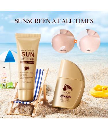 Buy Sunscreen for Face & Body + After Sun Lotion - SPF 60+ Sun Protection Aloe Soothing Skincare Non-Sticky Face Moisturizer - International Shipping Available - Buy Online on GoSupps.com