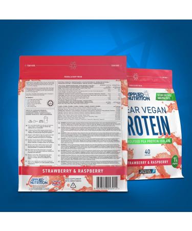  Applied Nutrition Applied Nutrition Clear Vegan Strawberry & Raspberry - Vegan Whey Protein Isolate for Hydration (600g) (Strawberry & Raspberry) - Buy Online on GoSupps.com