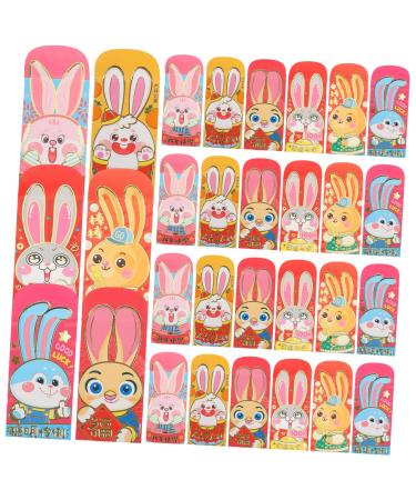 Abaodam 30pcs 2023 Year of The Rabbit Red Packets Spring Festival Hong Bao Spring Festival Hongbao Lucky Tiger Chinese Red Packet Rabbit Red Envelopes Spring Festival Supplies Paper Money