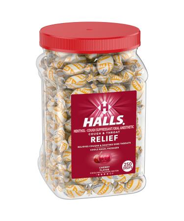 Halls Cough and Throat Relief Cherry Cough Drops Bulk Pack 250 Drops - Buy Online on GoSupps.com