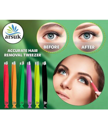 Arsuk Precision Tweezers - Diagonal Soldering & Eyebrow Tweezers for Women & Men | Perfect for Hair Removal (Black) - Buy Online on GoSupps.com