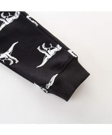Shop Filowa Black Jogging Pants for Boys - Dinosaur Print Leisure Trousers for Ages 2-7 | Comfortable and Stylish Sports Bottoms - Buy Online on GoSupps.com