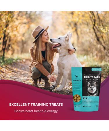 Vitality Dog Elk with Wild Berries - Premium Baked Dog Treats - Training Treats for Dogs Pet Treats Dog Snacks - Made in Canada Grain Free Human Grade 400g / 14.1oz Elk with Wild Berries 400 g (Pack of 1) - Buy Online on GoSupps.com