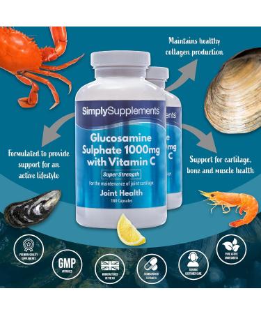 Glucosamine 1000mg with Vitamin C Capsules | 360 Count | Supports Active Lifestyle | UK Made - Buy Online on GoSupps.com