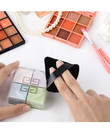 12 Black Triangle Makeup Powder Puffs | Soft Velour Cotton Sponges for Setting & Loose Powder - Ideal for Foundation & Mineral Makeup - Buy Online on GoSupps.com