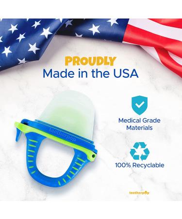teetherpop Teething Toys for Babies Fillable Freezable Baby Teethers Fill with Breastmilk Purees Water Smoothies Juice  More (Blue Lime) BlueLime - Buy Online on GoSupps.com