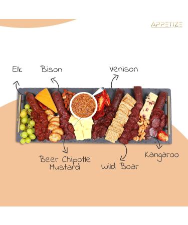 Mens Gifts for Birthday - Gift Basket for Men - Dad Birthday Gifts -Wild Game Meat Salami Gift Set - Meat Box of Elk - Bison - Wild Boar - Kangaroo - Venison & Gourmet Beer Chipotle Mustard - Birthday Gifts For Men - Exotic Meat Snacks - Salami Gift Box - - Buy Online on GoSupps.com