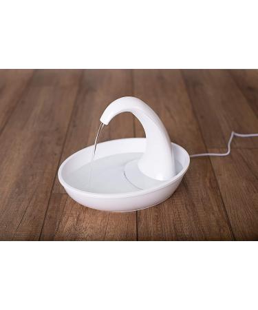 Pioneer Pet Swan Pet Drinking Fountain - 80oz Water Capacity (White Plastic) - Buy Online on GoSupps.com