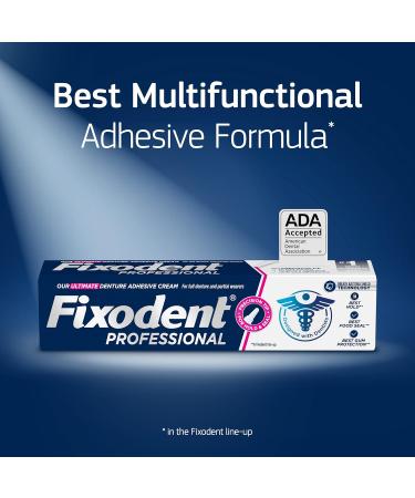 Professional Ultimate Denture Adhesive Cream for Strong All-Day Hold for Full and Partial Dentures 1.8 oz Tube with Breath Bacteria Shield and Precision Tip (3 Pack) - Buy Online on GoSupps.com