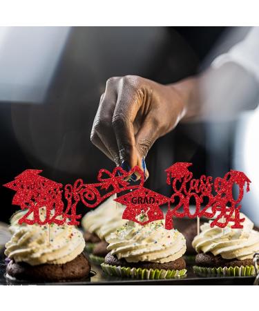 Rsstarxi 36 Pack Class of 2024 Graduation Cupcake Toppers 2024 Graduation Food Appetizer Picks 2024 Grad Cap Done Diploma Cupcake Picks for 2024 Graduation Theme Party Cake Decorations Red - Buy Online on GoSupps.com