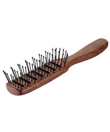 Men's Vented Hair Brush for Blow Drying | Ball Tipped Bristles for Volumizing & Styling Short, Curly or Straight Hair - Brown Wooden - Buy Online on GoSupps.com