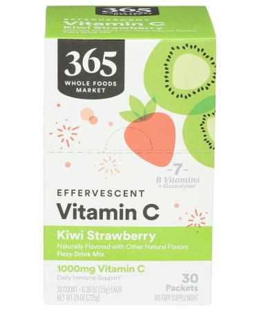 365 by Whole Foods Market Effervescent C Powder Kiwi Strawberry 30 Count 0.26 Ounce (Pack of 30)