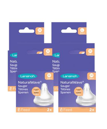 Lansinoh NaturalWave teats size M - medium milk flow 8 pieces (pack of 4) - from 3+ months - Buy Online on GoSupps.com