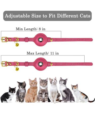 Shop Oopsdoggy Pink Leather Airtag Cat Collar with Bells | Durable GPS Pet Collar for Cats & Small Dogs - Buy Online on GoSupps.com
